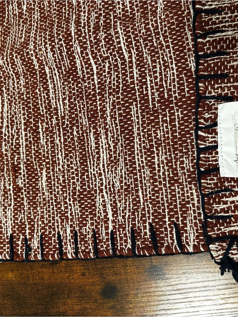 Decorative Red and White Woven Accent table runner